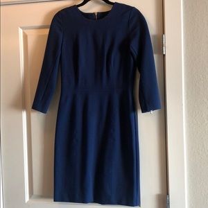 Blue back zip mod sleeve dress